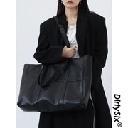 dirtysix原创时尚复古黑色大包，简约百搭大容量，单肩包托特包学生(包学生)潮
