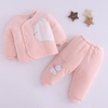 婴儿棉衣套装冬季0-3-6个月，男女宝宝保暖棉服新生儿衣服夹棉中厚