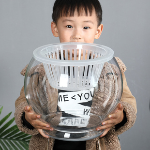 特大号水培植物玻璃瓶透明水养绿萝花瓶花盆圆形容器鱼缸器皿摆件