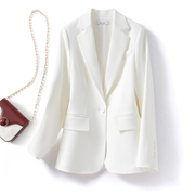 欧货白色西装外套女小个子，设计感短款西服，2023春秋高级感上衣