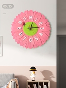 田园风格挂钟创意客厅卧室壁钟挂墙装饰时钟表时尚艺术挂表向日葵