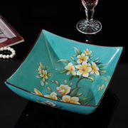 美式陶瓷果盘创意家用茶几，收纳盒欧式客厅，过年家用零食盘瓜子