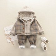 男童装秋冬款三件套装婴儿童纯棉小孩衣服宝宝冬装0-1-2岁外套3潮