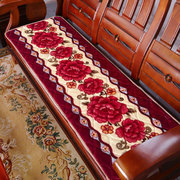 老式木头沙发垫防滑毛绒，加厚实木红木椅子坐垫三人，座春秋长椅垫子