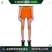 香港直邮潮奢ganni甘尼女士，橙色cutline牛仔短裙j1165