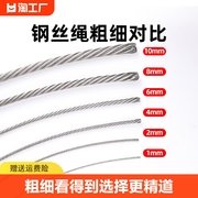 304不锈钢钢丝绳 细软钢丝绳起重绳晾衣绳 1 1.5 2 3 4 5 6 8mm