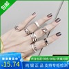s925纯银戒指女日韩韩版潮人，夸张开口链条，可调节食指指环女