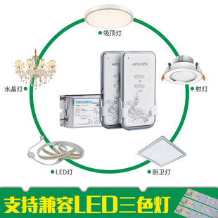 河森 遥控开关 220v 单路灯具电灯遥控电源开关 双遥控器带保险管