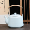 影青陶瓷茶壶单壶家用商用简约现代风号提梁壶功夫泡茶壶带过滤网