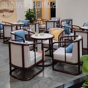 新中式售楼处洽谈桌椅一桌四椅组合简约轻奢售楼部茶楼接待休闲椅