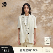 播气质西装外套女2024夏高级(夏高级)感薄款短袖，小西服上衣ddr2xd5640