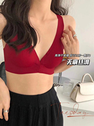 风情入骨 无痕前扣美背内衣女薄款大胸显小胸聚拢收副乳文胸套装