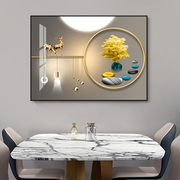 现代简约餐厅装饰画饭桌墙上单幅挂画轻奢风客厅大气歺厅麋鹿壁画