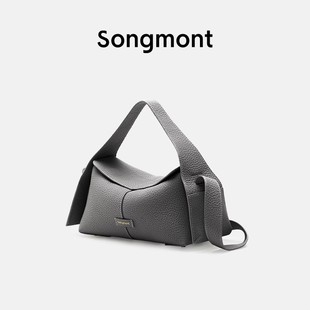 songmont挂耳系列屋檐包小号(包小号，)设计师款头层牛皮，通勤手提斜挎hobo包