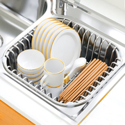 厨房水槽置物架家用304不锈钢碗碟沥水架洗菜池碗盘收纳架沥水篮