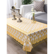 欧式烫金桌布防水防油免洗防烫pvc塑料茶几餐桌，垫长方形家用台布