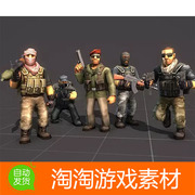 Unity3d Toon Soldiers - Militia 1.0射击士兵人物武器模型动画