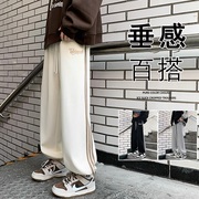 裤子男春秋休闲卫裤宽松束脚阔腿运动裤美式复古高街潮牌长裤