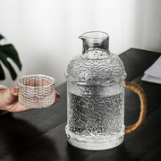 日式凉水壶玻璃耐高温冷水壶套装家用大容量茶壶复古凉开水杯轻奢