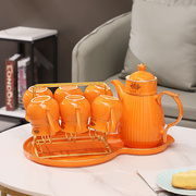 高档轻奢水具茶具套装家用整套客厅喝茶水壶陶瓷喝水杯子茶杯