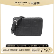 中古FENDI芬迪女包A级95新fendi  经典黑色横方羊皮斜挎包时尚