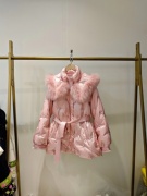 欧洲站粉色羽绒服女冬季韩版宽松加厚白鹅绒小个子外套6036