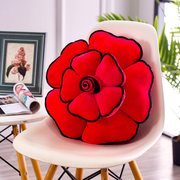 沙发抱枕靠垫客厅现代简约靠枕可爱床头，创意玫瑰花抱枕毛绒腰