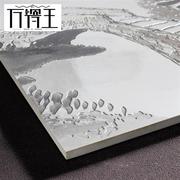 电视背景墙瓷砖 新中式微晶石沙发客厅影视墙砖3d雕刻壁画 山水情