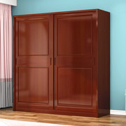 简约现代实木衣柜推拉门卧室家用松木2门滑移门柜子中式原木