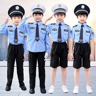 六一儿童警察服警官衣服，军装小交警幼儿园套装，角色扮演男童演出服