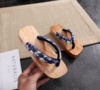 2020夏季日式木屐高跟木鞋，舟形实木拖鞋女式人字拖