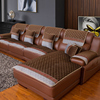 真皮沙发垫防滑布艺坐垫，四季通用客厅欧式拼色现代简约沙发套定制