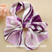 粉紫色百变魔术，丝巾2016条纹银行空姐职业，小方巾女
