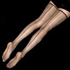 欧美1d超薄性感油亮丝袜透明油光女过膝高筒后竖线长筒袜