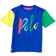 拉夫劳伦POLO RALPH LAUREN男童装短袖撞色彩绘字体运动圆领t恤