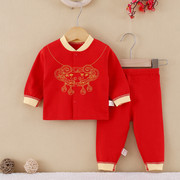 新生婴儿儿衣服秋季纯棉秋衣套装满月服百天6一12月宝宝两件套