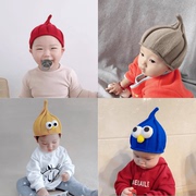 韩版儿童尖尖帽秋冬男女宝宝，毛线帽加绒，婴儿针织帽新生儿保暖加厚