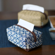 手工刺绣车载纸巾盒客厅家用抽纸盒布艺日式纸巾袋餐巾纸盒