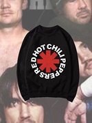 红辣椒摇滚乐队Red Hot Chili Peppers复古印花圆领卫衣宽松上衣