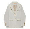 白色小西装外套2023秋大码韩版小众，设计英伦风，女士小西服西装外套