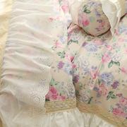 法式韩版田园公主风玫瑰蕾丝荷叶边纯棉床裙款床上用品被套四件套