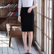 黑色半身裙中长款职业装短裙长款到膝盖以下修身西装裙工作服裙子