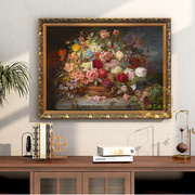 玫瑰花欧式古典花卉油画玄关装饰画美式餐厅客厅壁画卧室床头挂画