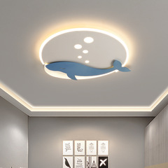 儿童房灯现代简约卧室灯男孩女孩房间灯卡通创意海豚led吸顶灯具