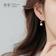 猫蛰s925纯银珍珠耳环2024耳钉，女小众独特轻奢高级感耳饰
