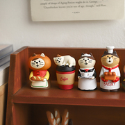 猫咪咖啡面包店小摆件日式 迷你创意桌面装饰猫猫可爱卡通礼物