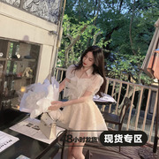 Xuer Studio名媛气质套装女夏欧根纱吊带上衣半身短裙两件套