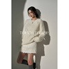 TTT设计款法式慵懒白色玫瑰毛衣女冬季加厚柔软兔毛宽松百搭上衣