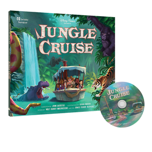 英文原版disneyparkspresentsjunglecruise精装附cd，丛林之旅，迪士尼电影绘本有声读物儿童图画故事书