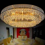 金色椭圆形水晶灯大气LED客厅吸顶灯欧式酒店大厅灯具1 1.2 1.5米